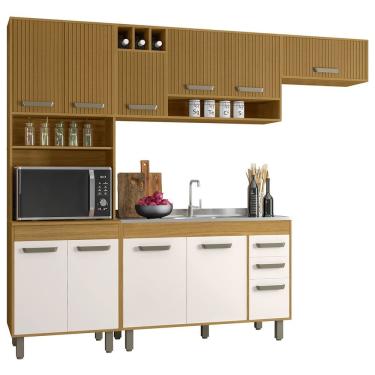 Imagem de Cozinha Compacta Pia 120cm Emily Freijó/Ripado/Off Acetinado Z44 - Mpozenato