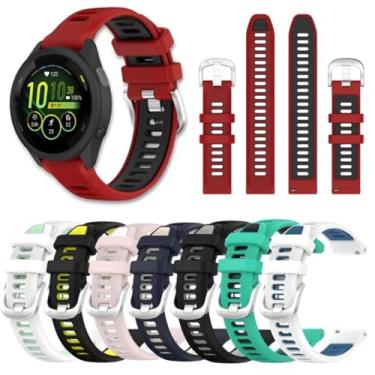 Imagem de Pulseira Silicone Para Relógio Garmin Forerunner 255/265/745/venu Dual Cor 22MM Fecho Duplo (Vermelho e Preto)