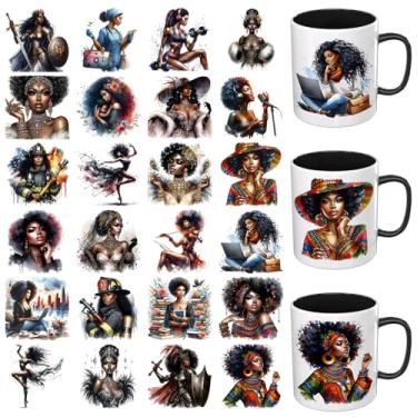 Imagem de Dorsbaby 24 peças pretas femininas UV DTF envoltório de copo UV DTF adequado para canecas, óculos, notebooks, computadores, mesas e cadeiras, etc. Papel de transferência UV DTF de alta viscosidade