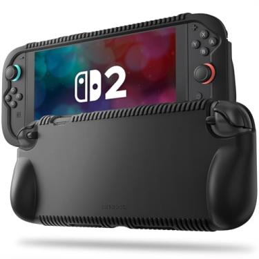 Imagem de Fintie Capa de silicone compatível com Nintendo Switch 2 (2025) - Capa protetora macia [antiderrapante] [à prova de choque] com slots de cartão de jogo e design ergonômico, capa de proteção contra