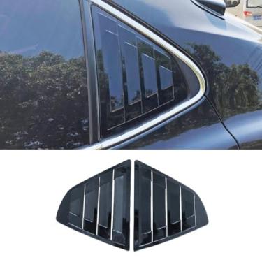 Imagem de Acabamento de janela de triângulo traseiro de carro compatível com 8ª geração Camry 2018-2023 Kit de tampa de acabamento de janela de ventilação lateral traseira acessórios de carro (preto brilhante)