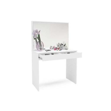 Imagem de Penteadeira Camarim Juvenil Virginia c/ Espelho e 1 Gaveta Branco - Po