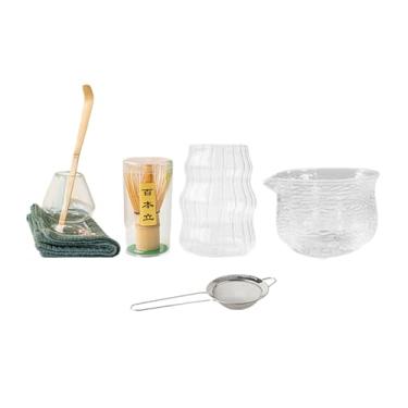 Imagem de menolana Conjunto de chá matcha cerimonial japonês com 7 peças, acessórios tradicionais para cerimônia do chá com peneira para amigos, preparação de matcha e