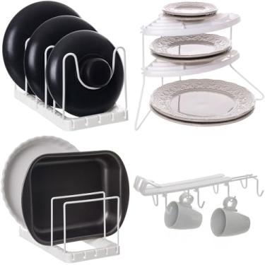 Imagem de Organizadores de Cozinha 4 peças Branco Metaltru - Kit 08