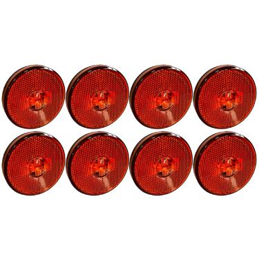 Imagem de 8 Lanterna Lateral Carreta Led 65mm Randon Caminhão Laranja