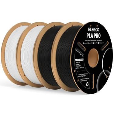 Imagem de Filamento de impressora 3D ELEGOO PLA PRO 1,75 mm preto e branco 4 kg