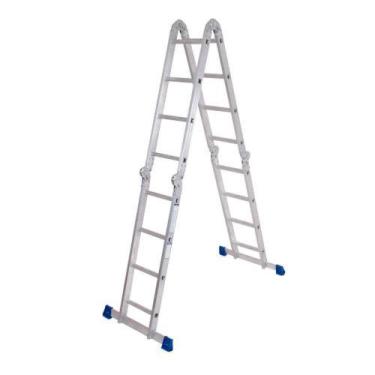 Imagem de Escada Alumínio Multifuncional 16 Degraus 4x4 - Altura 4,61m - MOR