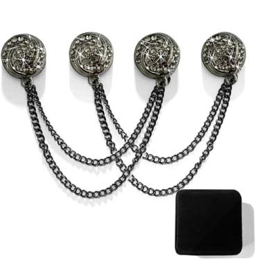 Imagem de Clipes magnéticos com corrente hijab ímãs para bainha de calça e perna ajustador de manga lenço hijab para mulheres para acessórios de roupas com enfeites de strass