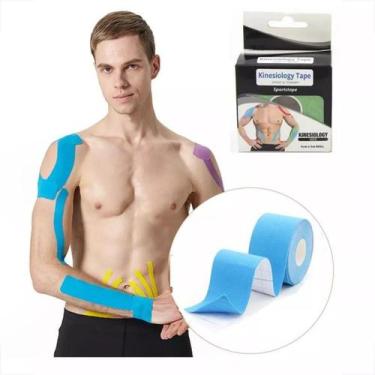 Imagem de Fita masculina Kinesio Bandagem Elástica Funcional Fisioterapia Muscul