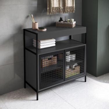 Imagem de Gabinete de Banheiro Balcão Sem Cuba Organizador Com Portas - LaCasaMi