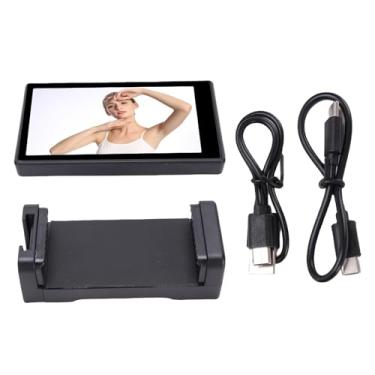 Imagem de Tela de Selfie por Telefone Magnético, Exibição de Selfie da Câmera Traseira, Suporte de Espelho de Tela Sem Fio Miracast WiFi AirPlay para IOS, para Telefones, Brilho Ajustável