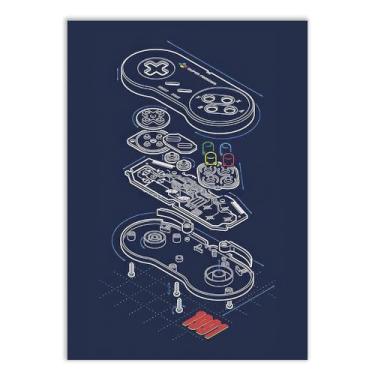 Imagem de Placa Decorativa Controle Vídeo Game Retro Projeto Decoração Poster Quarto Sala