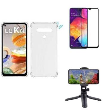 Imagem de Kit Tripé Tripod 360 graus para LG K61 + Capa + Pelicula De Vidro - Hr