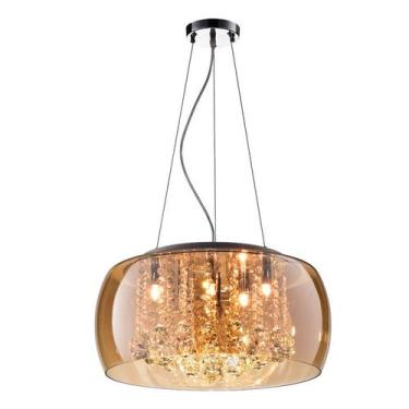 Imagem de Pendente Plafon Soho Cristal Bella Ambar 50cm Pd001am - Bella Iluminaç