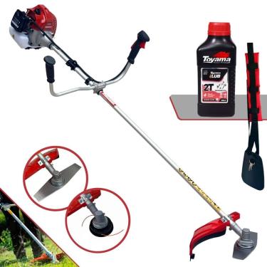 Imagem de Roçadeira Cortador de Grama À Gasolina Kawashima BCJ431L 43cc 1,7HP de Alta Performance Completa Com Carretel Nylon + Lâmina 2 Pontas + ÓLEO TOYAMA 2T