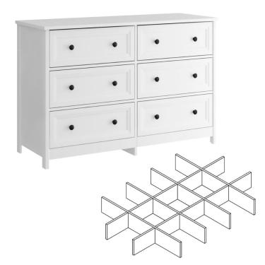 Imagem de Cômoda 6 Gavetas com divisoria Ditália DM-217 Branco cozy