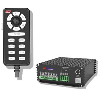 Imagem de Ledqusa Pelican Sistema de sirene portátil de emergência de 100 watts para polícia, caminhões de bombeiros, ambulâncias com 6 tons de sirene mais buzina, caixa de controle e microfone PA de mão, tudo