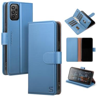 Imagem de Shieldtop Capa carteira compatível com Samsung Galaxy A23 5G com suporte para cartão, mulheres e homens com bloqueio de RFID, capa protetora flip de couro PU, compartimentos para cartão de crédito