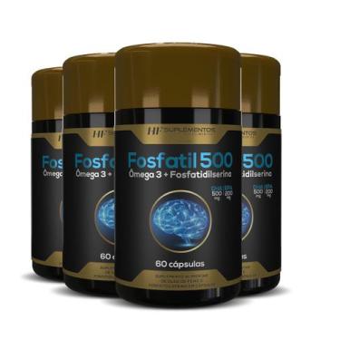 Imagem de 4x fosfatil 500 omega 3 + fosfatidilserina 60caps hf suplementos