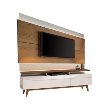 Imagem de Rack com Painel Classic +3G 1.8 com LED Freijó com Off White - Imcal M