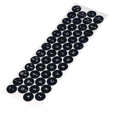 Imagem de Adesivos Redondos Português, Abnt2, Para Teclado 14mm, Logitech - Preto