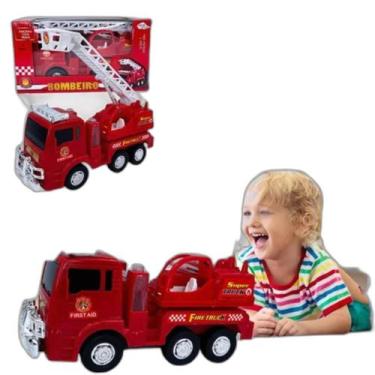 Imagem de Brinquedo Caminhão Bombeiro Infantil Som E Luzes Educativo - Atena