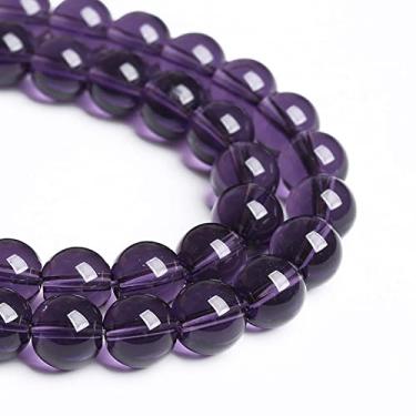 Imagem de 12 mm, 32 peças, contas de cristal de ametista roxa para fazer joias, colar de pulseira faça você mesmo