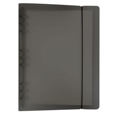 Imagem de Zelten Pasta de arquivo colorida de PP para fichário de folhas soltas com refil de caderno/organizador pessoal (mini conjunto B5 com 9 furos, preto)