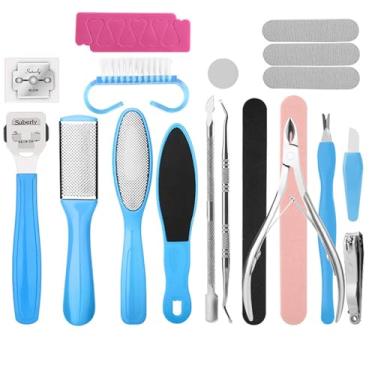 Imagem de ZJchao 19 Pcs Foot Rasp Foot File e Callus Remover Pedicure Tools Set Dead Skin Removal Foot Scrubber Callus Remover Foot File for Professional Home Pedicure with Foot Rasper
