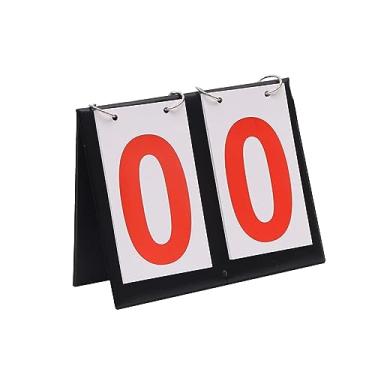 Imagem de oshhni Scorekeeper Tabletop Scoreboard Árbitro de futebol Desktop Score Keeper Score Flipper para futebol, badminton, competição, esportes ao ar livre indoor, BRANCO