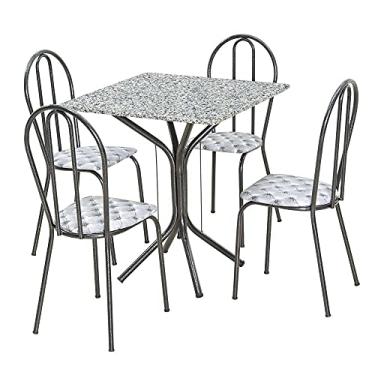 Imagem de Conjunto Mesa Quadrada com Tampo em Granito e 4 Cadeiras