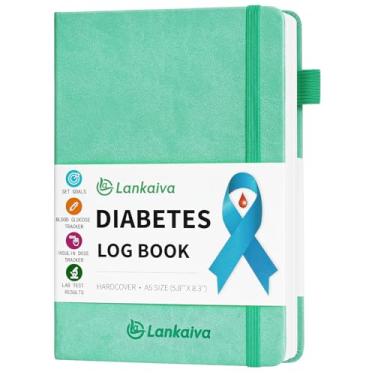 Imagem de Livro de registro de diabetes - diário de açúcar no sangue para diabetes tipo 1 e 2 | Livro de jornada de glicose | Registre doses de glicose no sangue e insulina | Acessórios para diabetes, presente