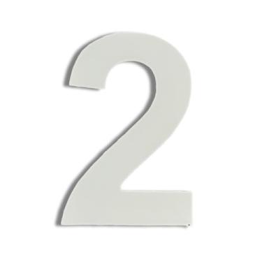 Imagem de Número Residencial Casa Apartamento Auto Colante em Alumínio Composto (ACM) 12cm Branco (2)