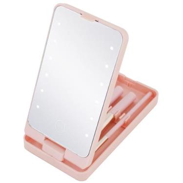 Imagem de Espelho De Bolsa Estojo Maquiagem 12 Leds 5 Pincéis Touch -  IMPORIENT