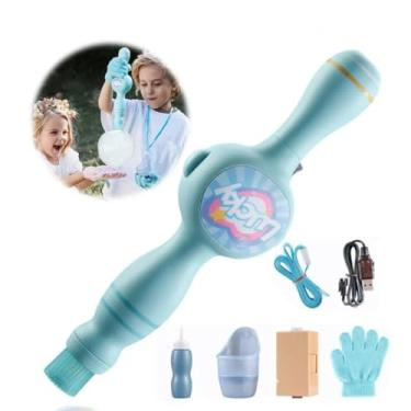 Imagem de Varinha de Bolhas de Sabão Iluminada, Brinquedo Interativo, Soprador Elétrico para Festas, Jardim e Piscina Bolinhas de Sabão com Fumaça (ROSA)