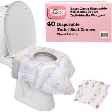 Imagem de Capas de vaso sanitário descartáveis Potty Shields, pacote com 40 unid