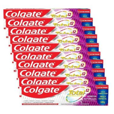 Imagem de Kit Creme Dental Colgate Total 12 Gengiva Reforçada 180g - 10 Unidades