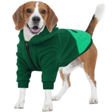 Imagem de Nanaki Moletom com capuz para cachorro pequeno, médio e grande, moletom com capuz - moletons elegantes macios com bolso, jaqueta de lã quente roupas de labrador chihuahua inverno (verde, GG (Costas
