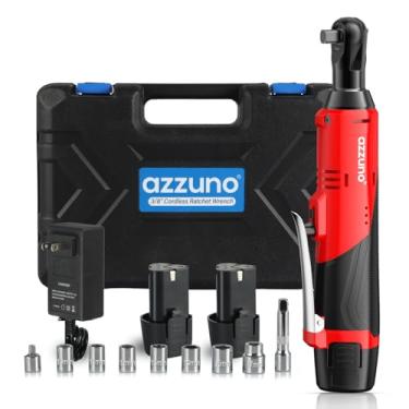 Imagem de AZZUNO Chave catraca elétrica sem fio 3/8, torque de 30 pés e 300 RPM, conjunto de chaves catraca elétrica com velocidade variável, luz LED, 2 pacotes de bateria de 2,0 Ah, carregador rápido, 7