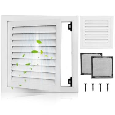 Imagem de Fancat Painel de acesso com ventilação para drywall, capa de parede de 30 x 30 cm, porta de acesso ventilada para drywall, liga de alumínio resistente e durável, tela removível contra insetos