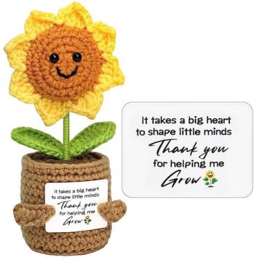 Imagem de Planta de girassol de crochê GiftsFu Teacher Appreciation