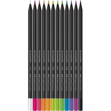 Imagem de Lápis de Cor Redondo, Faber Castell, Supersoft, 12 Cores Neon