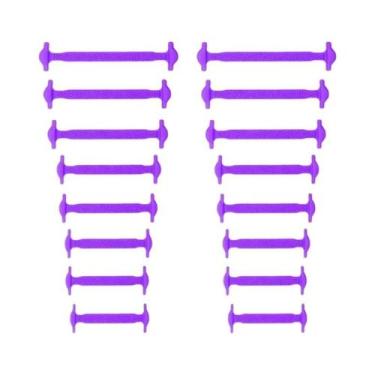 Imagem de Cadarços Elásticos De Silicone Unissex, 16 Peças, Sem Nó, Com Elástico