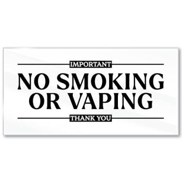 Imagem de Placa acrílica de proibição de fumo ou vapor, 15 x 7 cm, placa premium para não fumar, placas de não fumar para casa, compatível com Airbnb Essentials para anfitriões, com adesivos, feito nos EUA