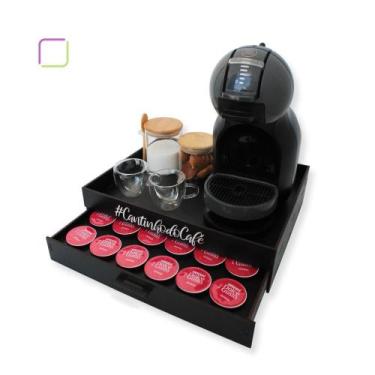 Imagem de Bandeja Decorativa com Porta Cápsulas Café Chá Dolce Gusto - Box Fan