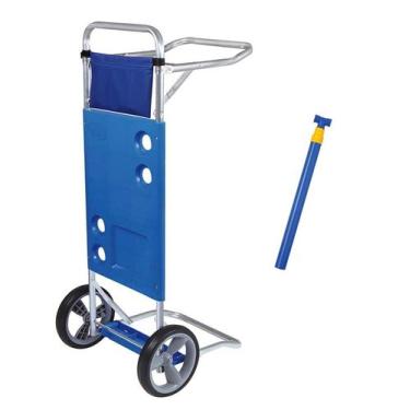 Imagem de Kit Carrinho De Praia De Alumínio + Saca Areia Pressão - Mor
