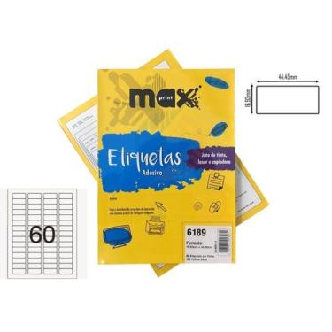 Imagem de Etiqueta Adesiva Papel Carta 60 Etiquetas por Folha 500 Folhas Ref.618