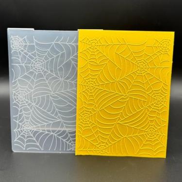 Imagem de Modelo de pasta em relevo de plástico 3D, textura de teia de aranha, tamanho A6, para fazer cartões, faça você mesmo, scrapbook, papel, artesanato, artesanato, scrapbook, artes, decoração