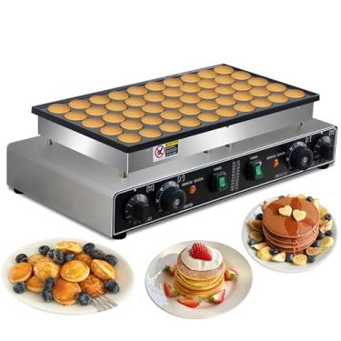 Imagem de AEYDJXMER 50Pcs Mini Dutch Pancake Baker, Máquina De Fazer Panquecas Comerciais De 110 V 1900 W, Máquina De Fazer Panquecas Antiaderente Elétrica De 1,8 Polegadas, Máquina De Fazer Muffins Comerciai
