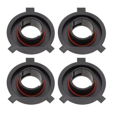 Imagem de Unifizz 4 peças O Senhor das Ferramentas H4 LED Adaptador de Farol Base Soquetes Retentor Suporte com Anéis de Junta - Preto